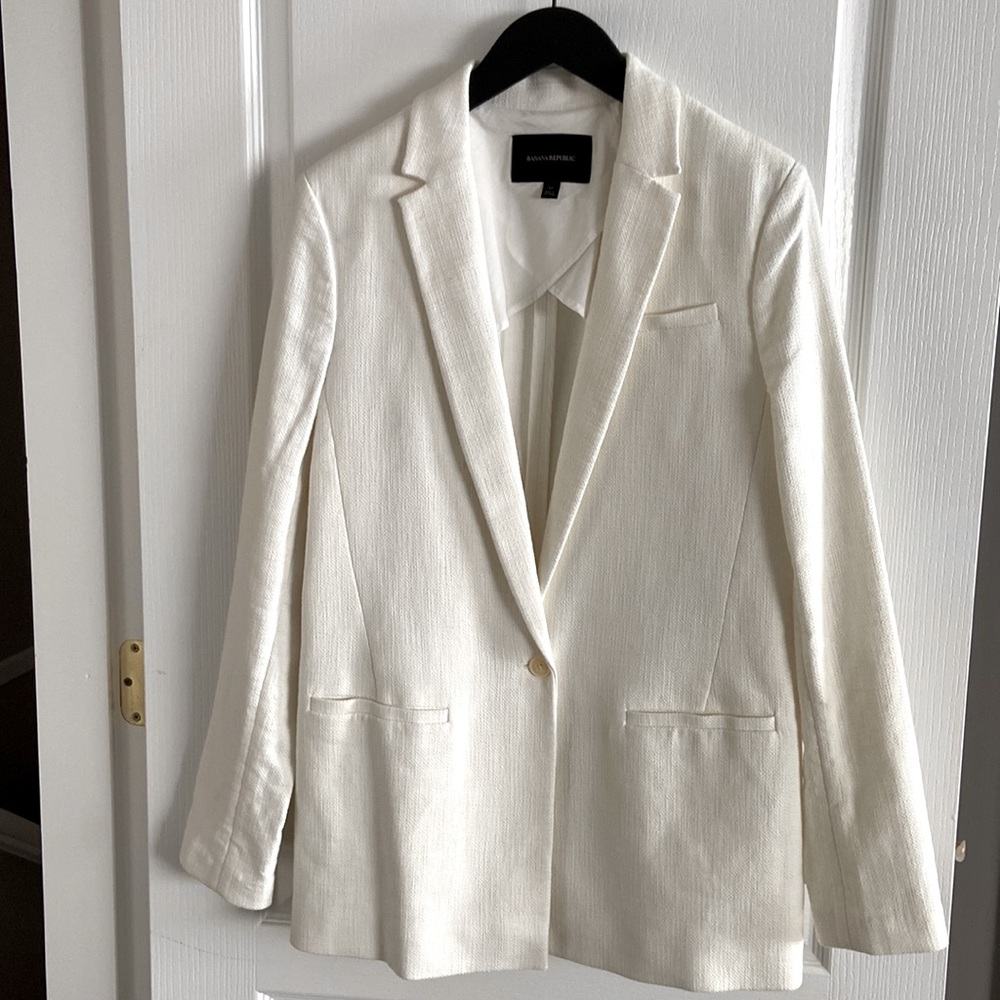 🩶 Banana Republic Cotton Blend Textured Blazer